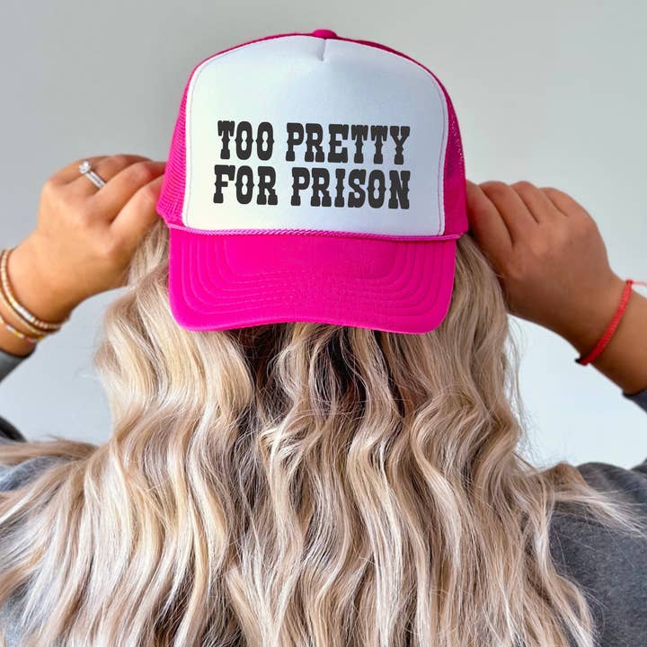 Keep it Gypsy - Wholesale Trucker Hat - Women's - Too Pretty for Prison TRUCKER CAP HOTPNKWHTBLK0