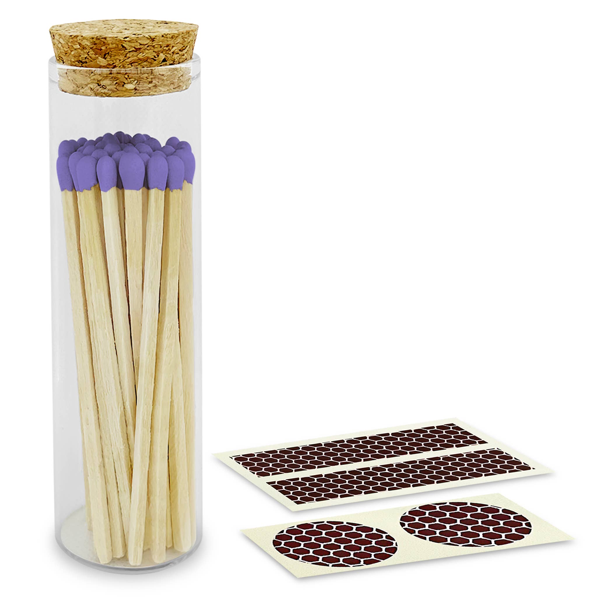 Thankful Greetings - Wholesale Matches - 4" Matches in Chic Cork Top Jar - Colors of Your Choice34