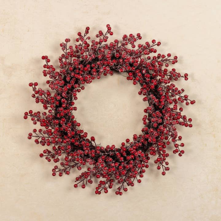 Ragon House - Wholesale Wreath - 22" ICED RED BERRY WREATH1