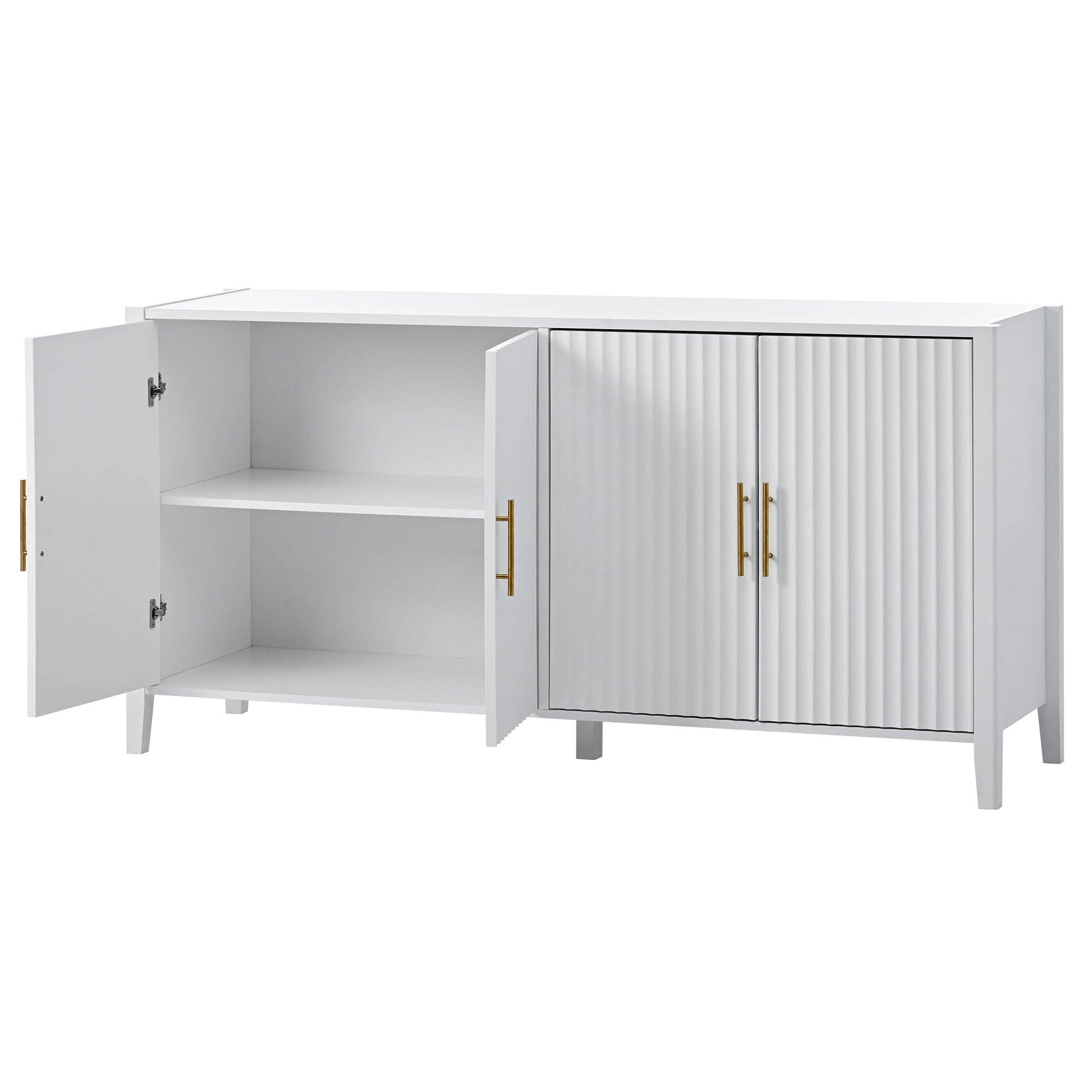 HOMYCASA DESIGN INC - Wholesale Sideboard - White Modern Buffet Cabinet Fluted Sideboard Large Storage12