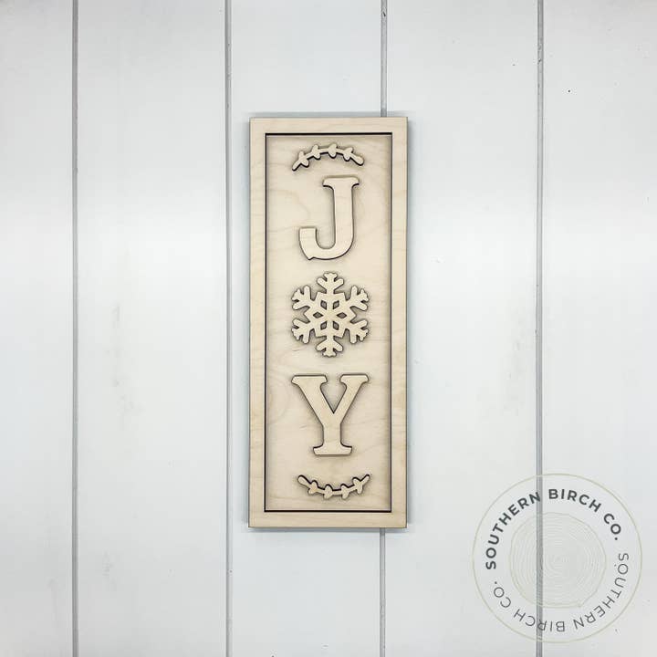 Joy 3D Framed Sign Blank for wholesale by Southern Birch Company
