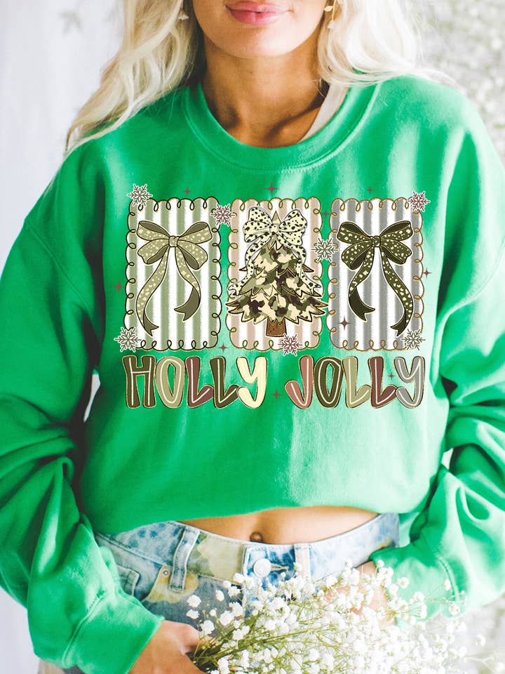 THE LATTIMORE CLAIM - Wholesale Graphic Sweatshirt - Women's - Holly Jolly Camo Christmas Tee & Sweatshirt1
