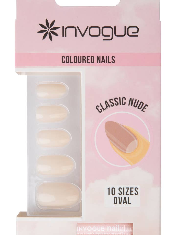 Unghie ovali Invogue Classic Nude (24 pezzi) per la vendita all'ingrosso da parte di Soinvogue