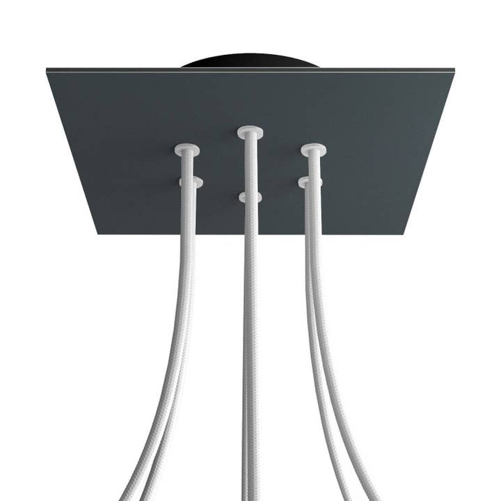 Rose-One square rosette, 200 mm with 6 holes and 4 side holes for wholesale by LIGHTINUP S.R.L.