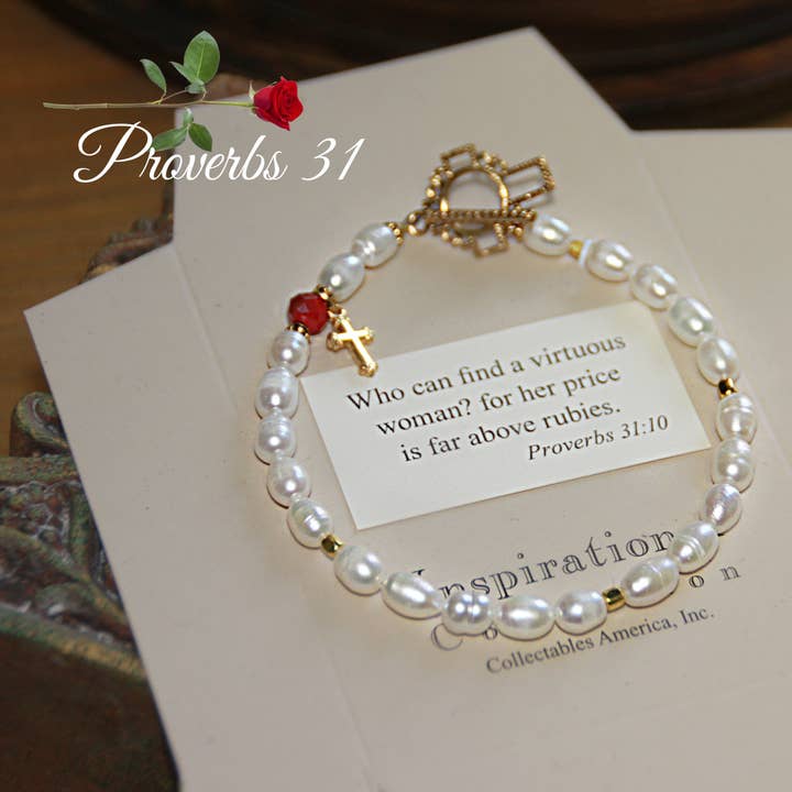 Collectables America - Wholesale Beaded Bracelet - Proverbs 31 Virtuous Woman Scripture Bracelet IN-771