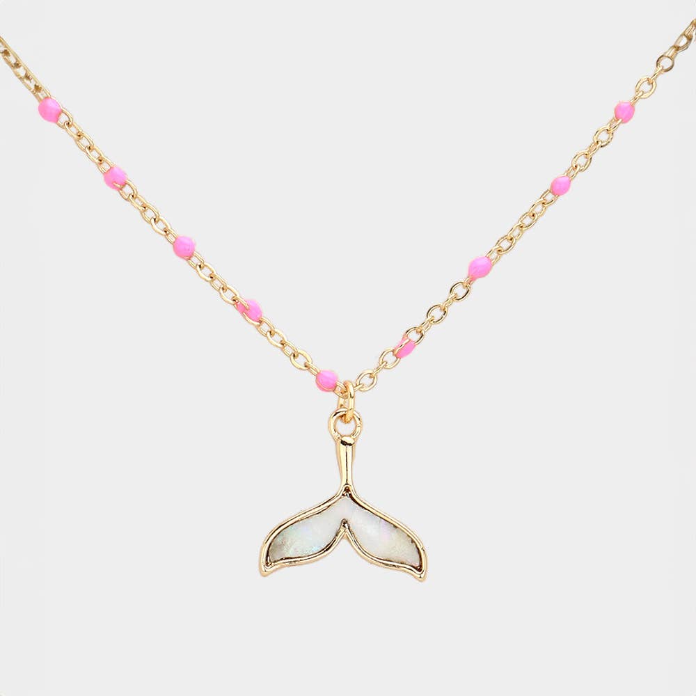 Sensibling Corp. - Venta al por mayor Collares con colgantes/abalorios - Collar con colgante de cola de ballena en forma de estación con cuentas de madreperla3