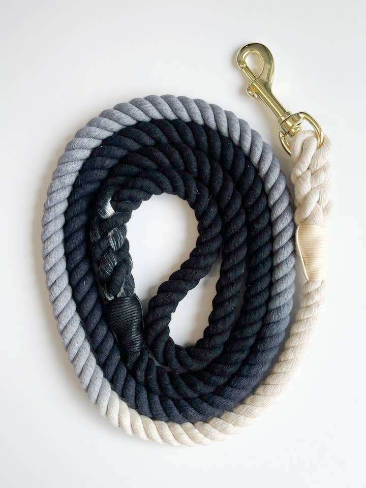 Rope dog leash (Black, Light Purple, Natural) for wholesale by Fresh Thinking Co