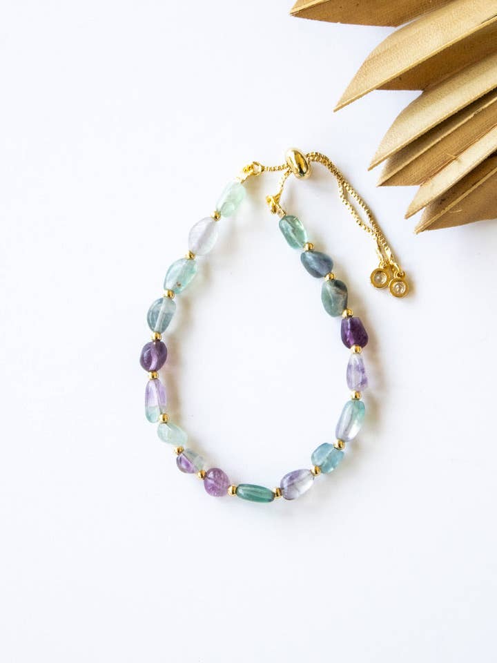 Beach Pebbles Gold Pull Bracelet for wholesale by Bali Queen