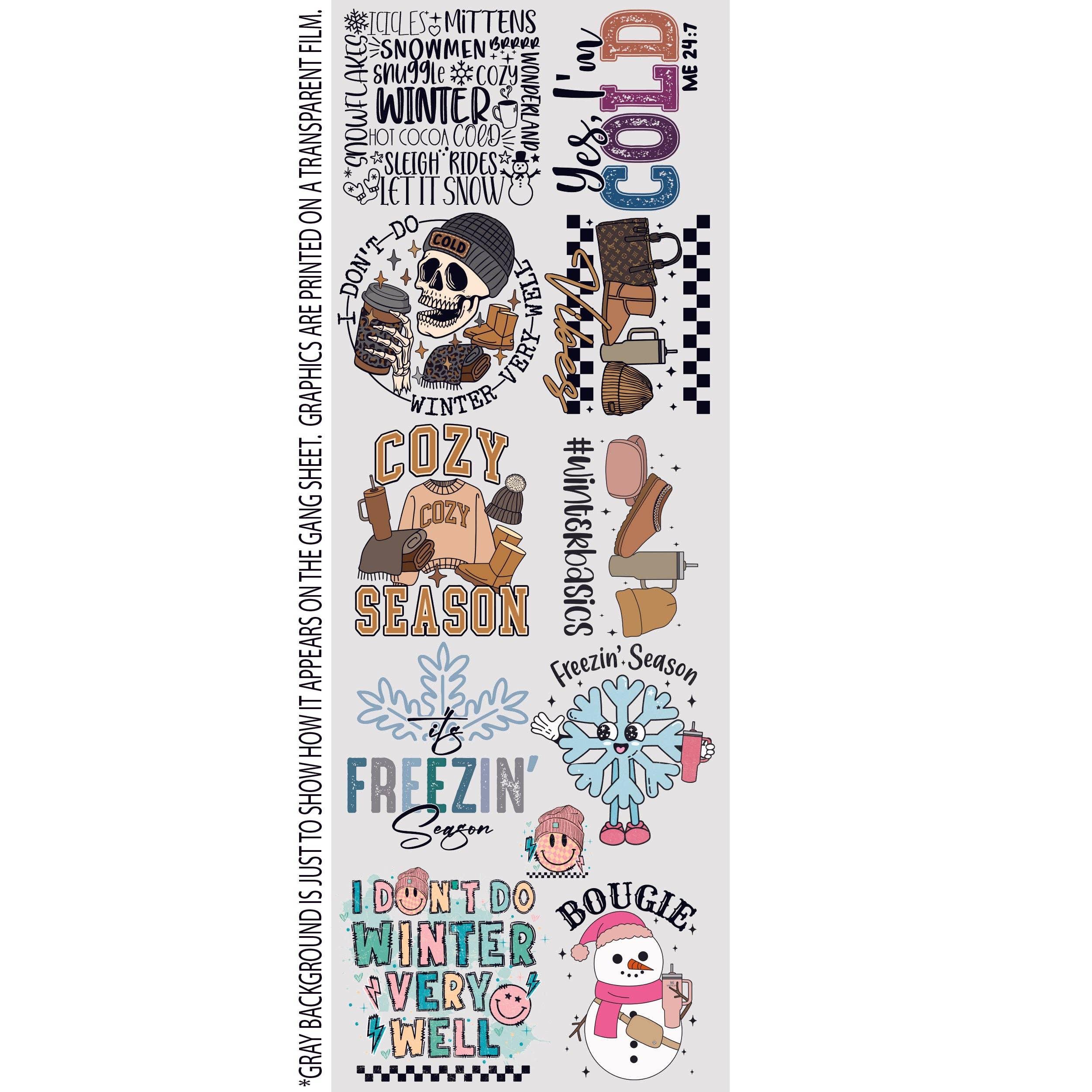 Nashville Design House - Wholesale Sublimation Transfer - Winter Vibes GANG SHEET (22inx60in)0