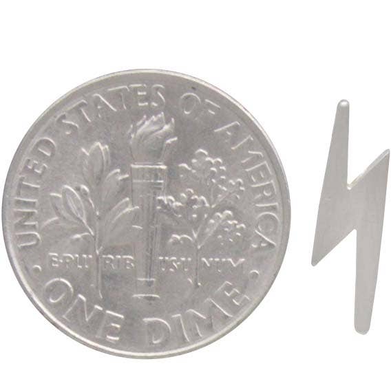 Nina Designs - Vendita all'ingrosso Orecchini a bottone - Orecchini a perno a forma di fulmine in argento o bronzo 14x4mm4