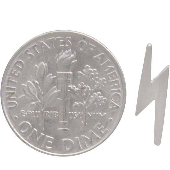 Nina Designs - Wholesale Stud/Post Earrings - Silver or Bronze Lightning Bolt Post Earrings 14x4mm4