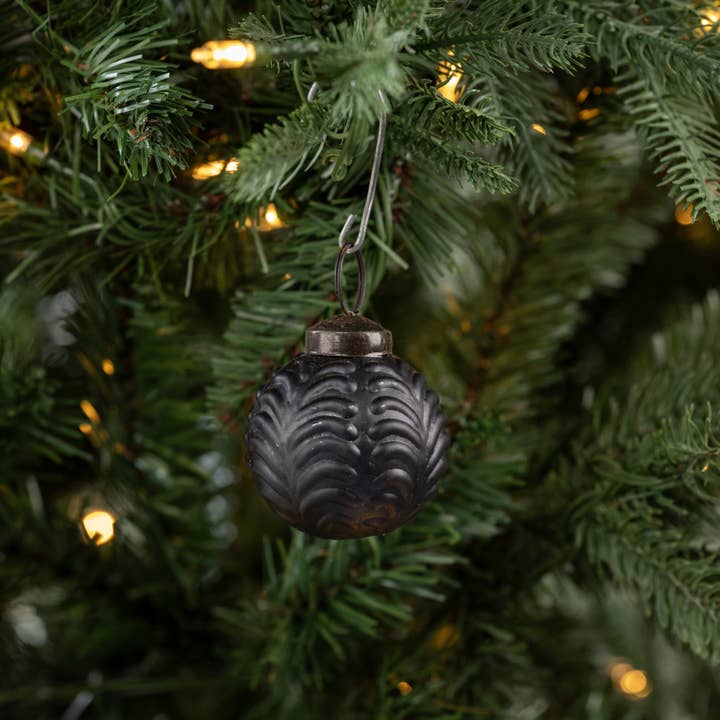 Ragon House - Vendita all'ingrosso Decorazione - Ornamento Kugel in filigrana nero opaco da 2"