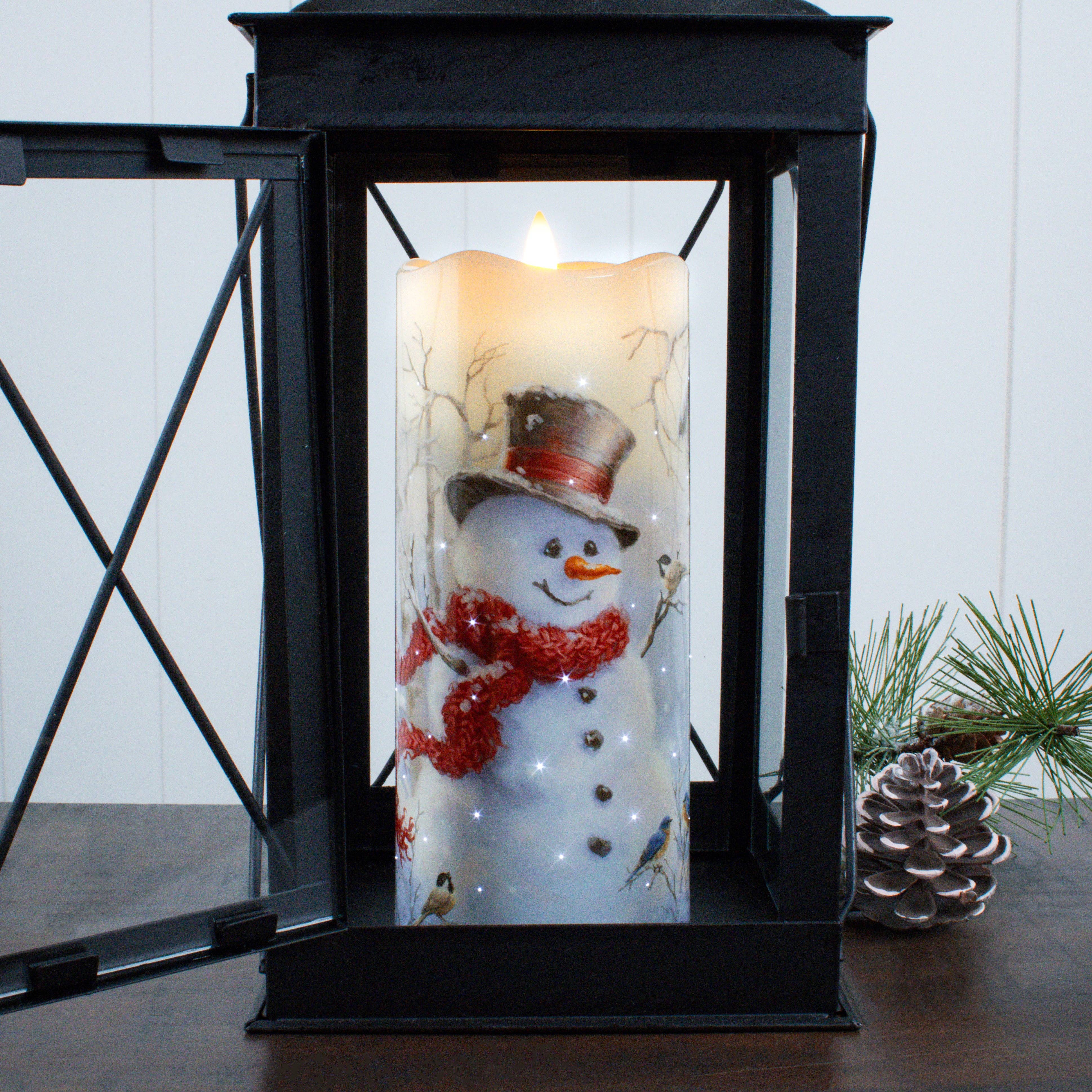 Glow Decor - Wholesale Flameless Candle - Snowman Fiber Optic Candle1