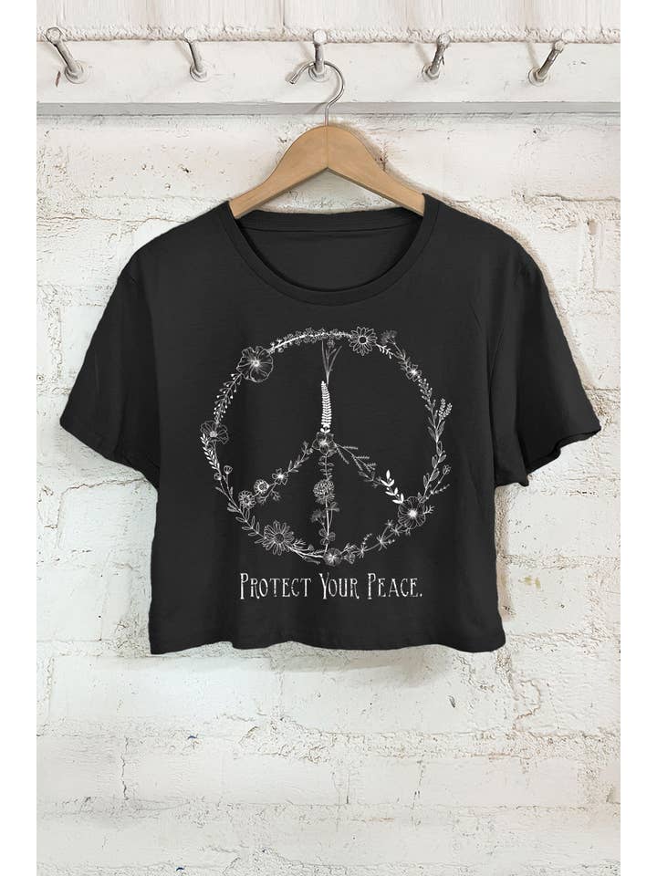 Rustee Clothing - Wholesale Screen Printed T-Shirt - Women's - PEACE FLORAL1