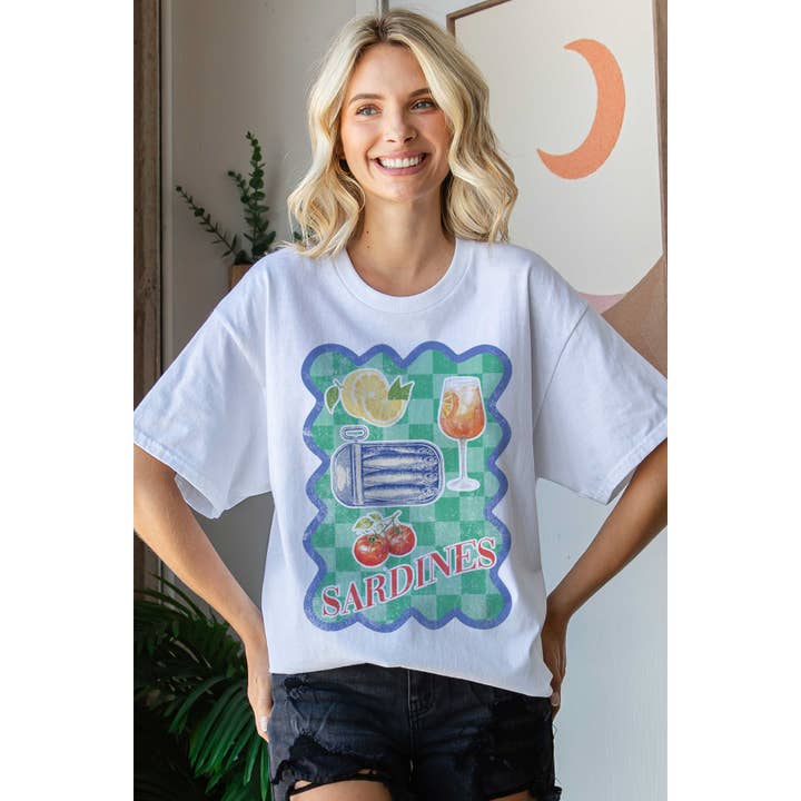 BLUME & CO. - Wholesale T-Shirt (Graphic) - Women's - SARDINES PICNIC Oversized Graphic Tee1
