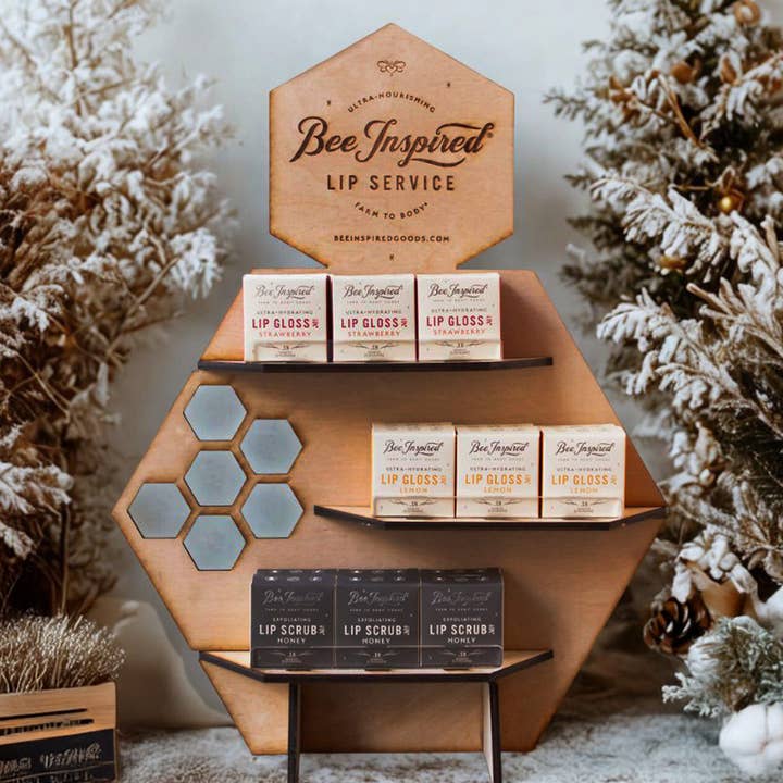 Bee Inspired - Wholesale Retailer Display - Accessories - Lip Service Display | Lip Scrubs & Lip Glosses Included1