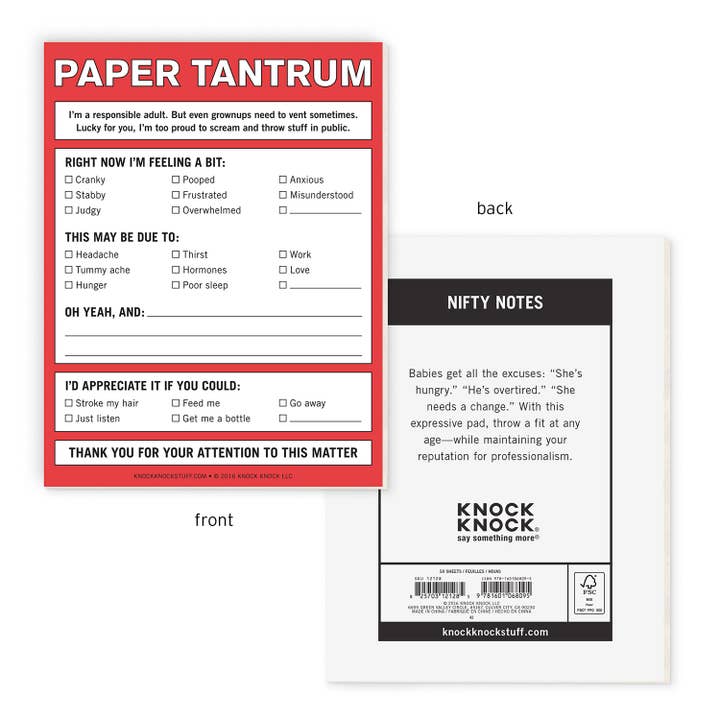 Knock Knock - Wholesale Notepad - Paper Tantrum Nifty Note Pad