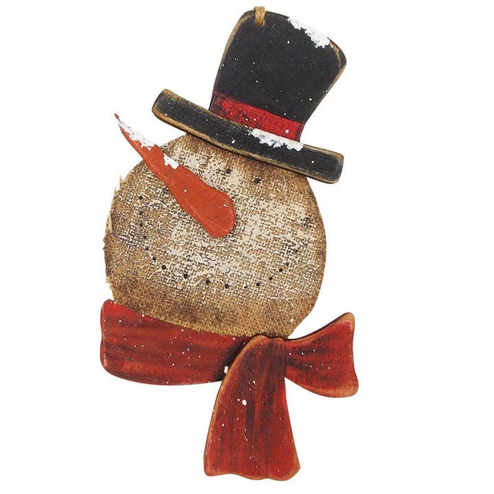 Trä/Burlap Snögubbar, Hängande för wholesale av Birch Maison