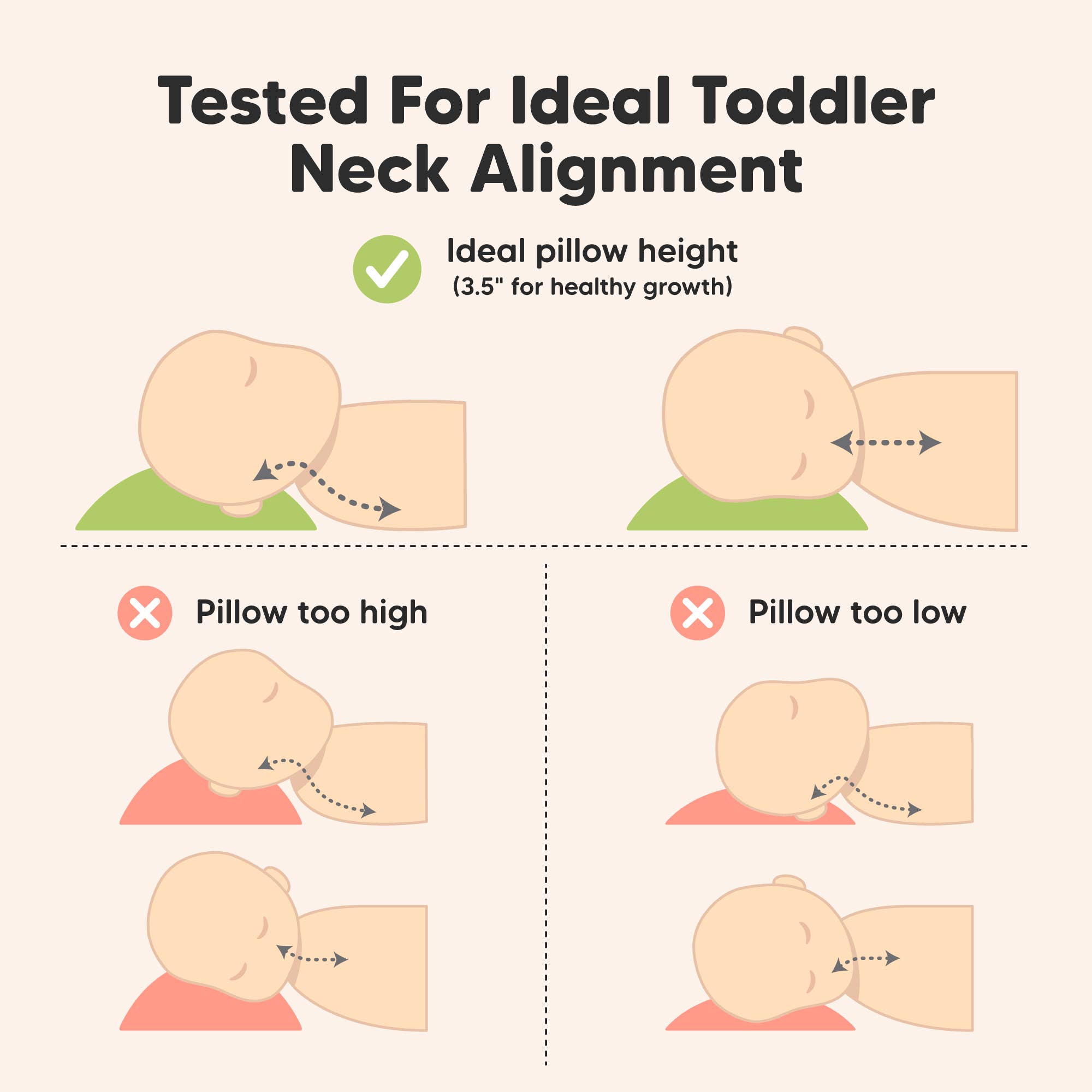 Mist roze KeaBabies 2-pack peuterkussens om in te slapen, 13x18 voor groothandel op Faire5