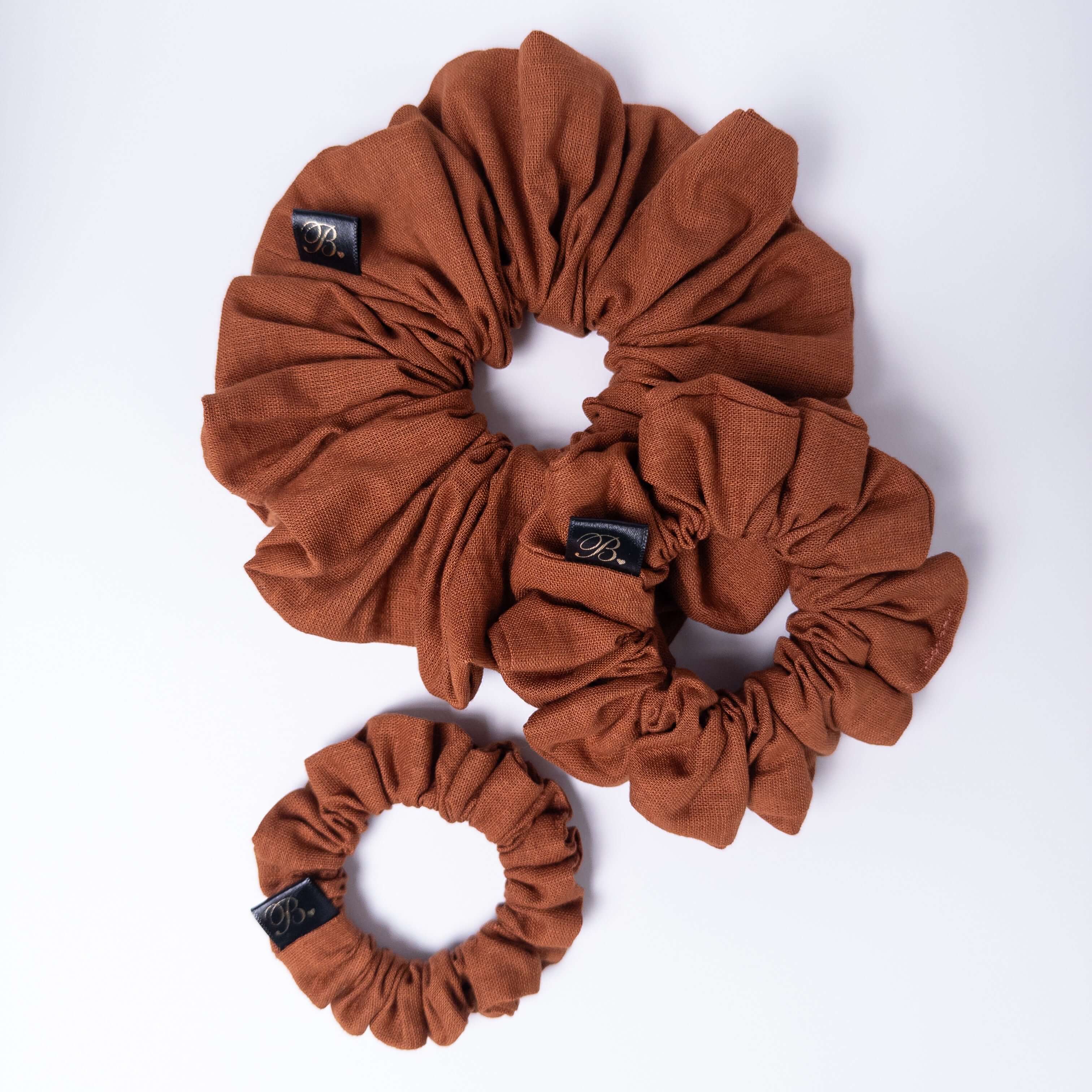 B. LUVV & CO. - Wholesale Scrunchie - Women's - Cotton Linen Scrunchie in Copper7