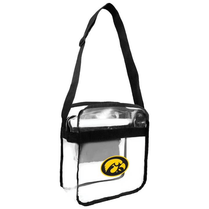 NCAA Iowa Hawkeyes Clear Carryall Crossbody for wholesale by Little Earth Productions
