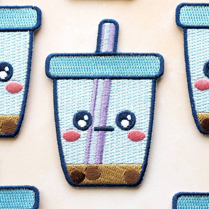 Sad Boba Iron on patch for wholesale by Robot Dance Battle