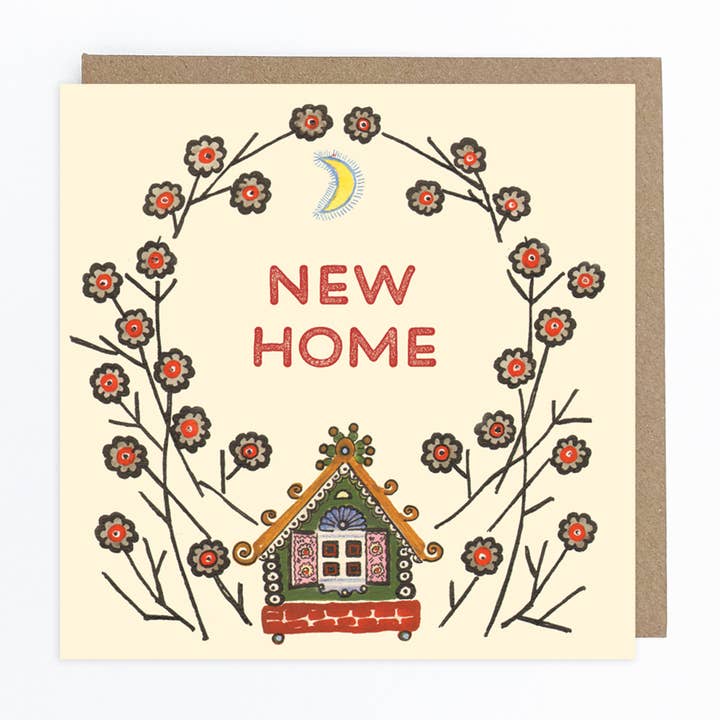 Gingerbread House New Home Greeting Card for wholesale by Kapelki Art