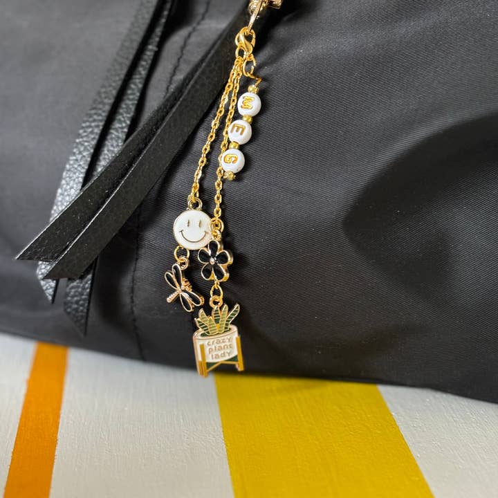 Crazy Plant Lady Purse Charm/Keychain for wholesale by Megan Ceron Designs