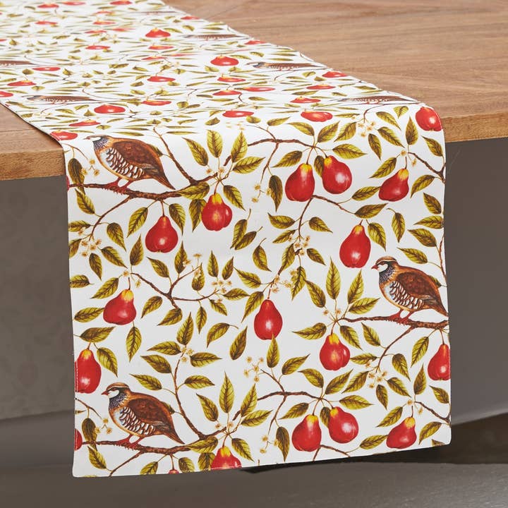 C&F Home - Wholesale Table Runner - SALE Christmas Partridge In A Pear Tree Table Runner