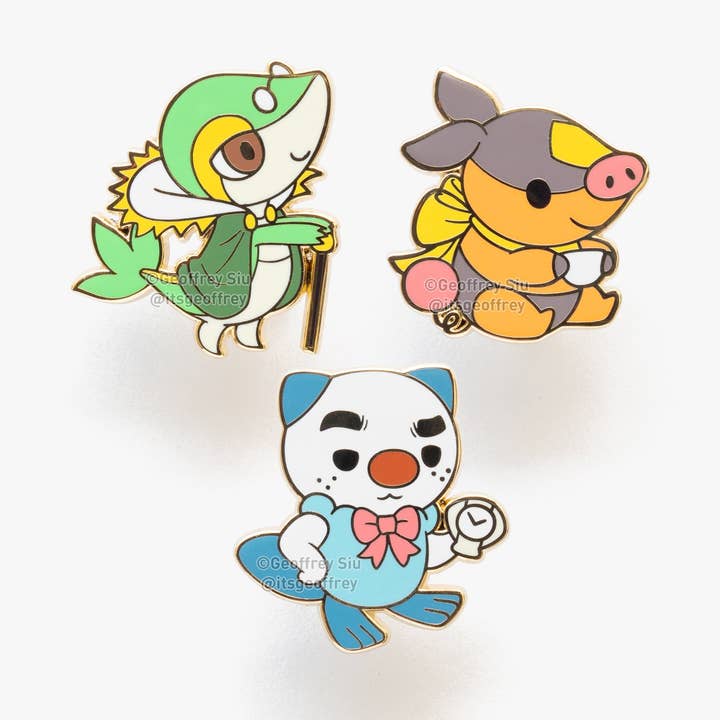 Spille in smalto duro Gentlemon 5 per la vendita all'ingrosso da parte di Geoffrey Siu Art LLC