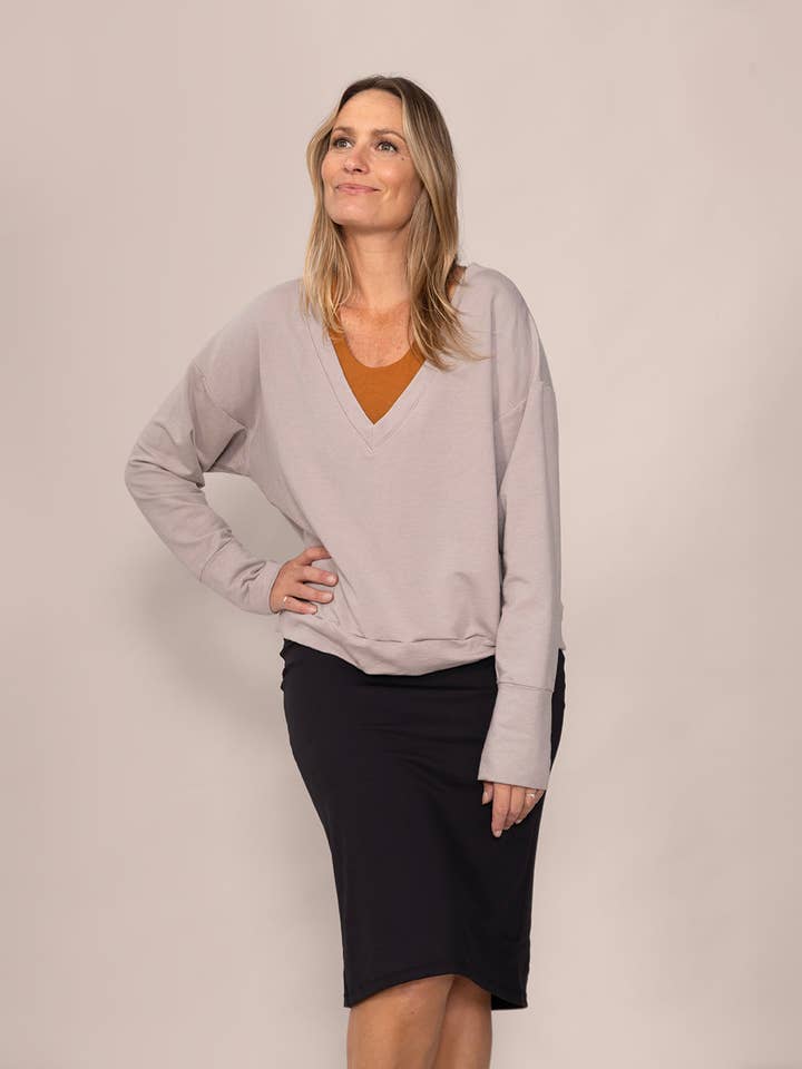 Essence V neck Top - Atmosphere for wholesale by Rose Boreal