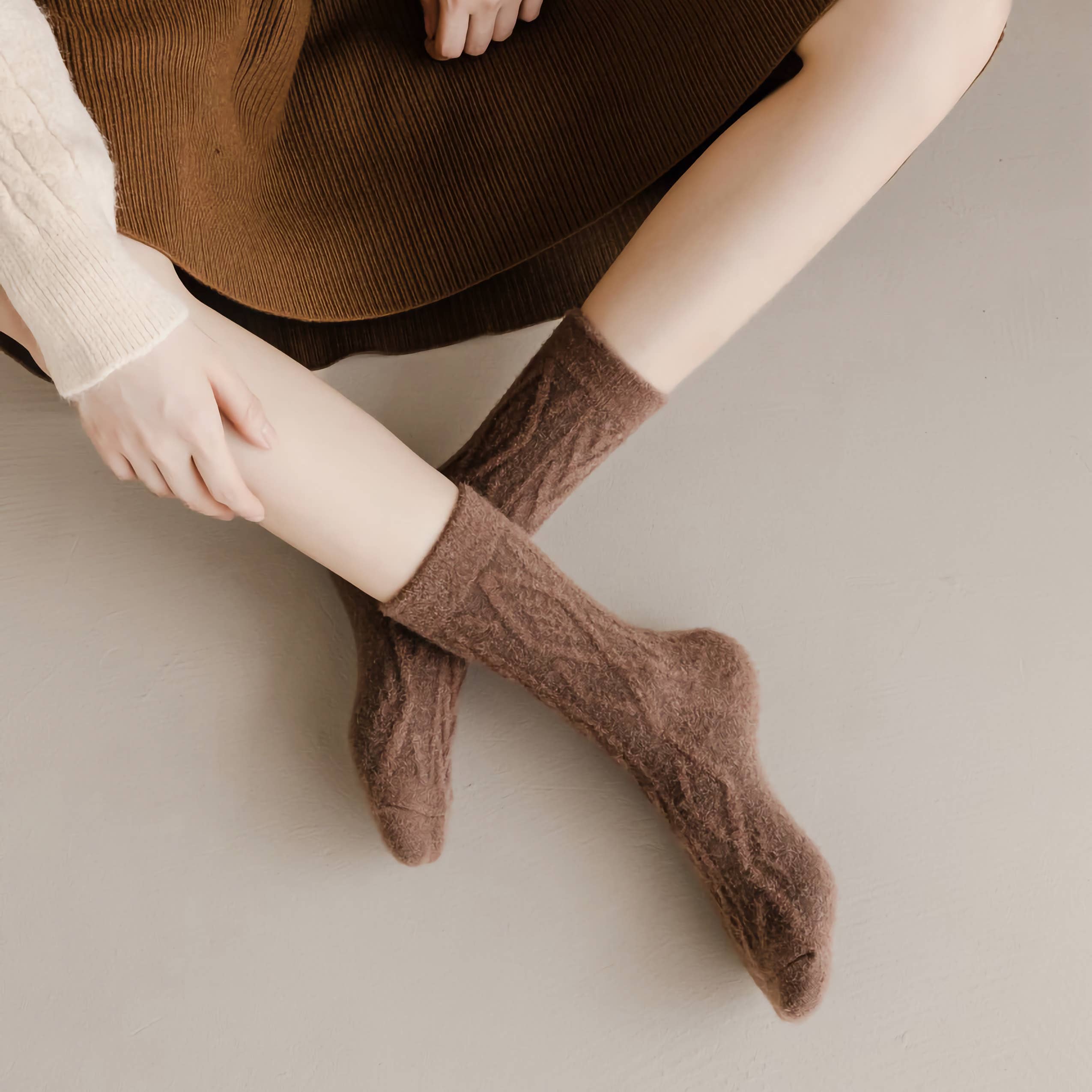 Happy Knits - Wholesale Socks - Women's - Women's Winter Wool Socks - Thick Cable Knit Warm Socks12