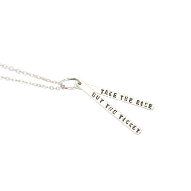 Chocolate and Steel - Wholesale Pendant/Charm Necklace - Buy the ticket, take the ride -Hunter S Thompson Quote0