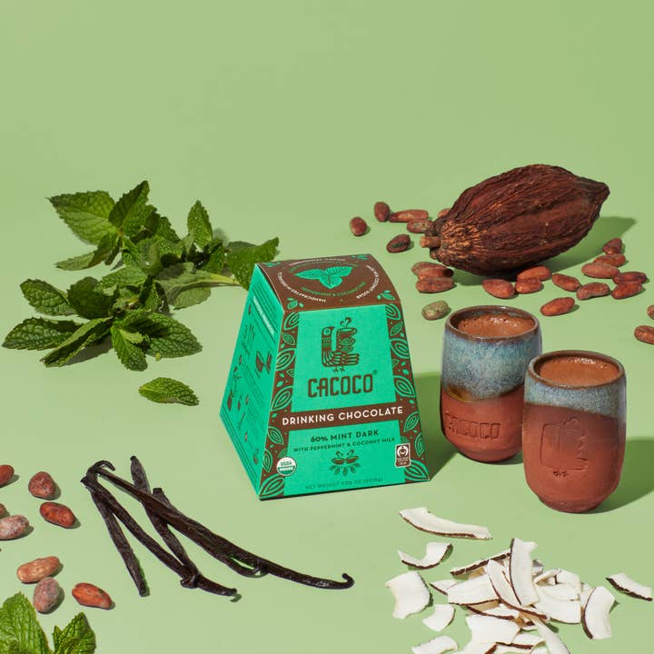 60% Mint Dark Drinking Chocolate for wholesale by Coracao Chocolate & CACOCO