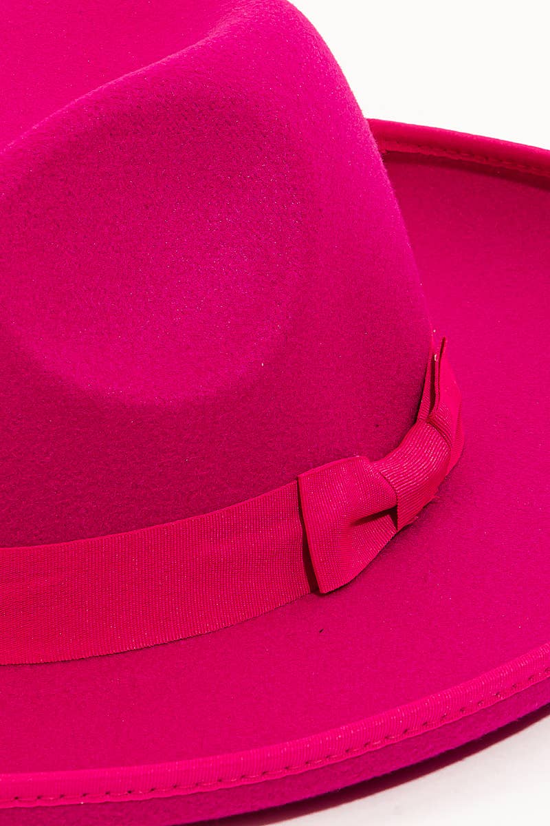 anbfashion - Wholesale Fedora - Women's - Ribbon Bow Tie Fedora Hat 981