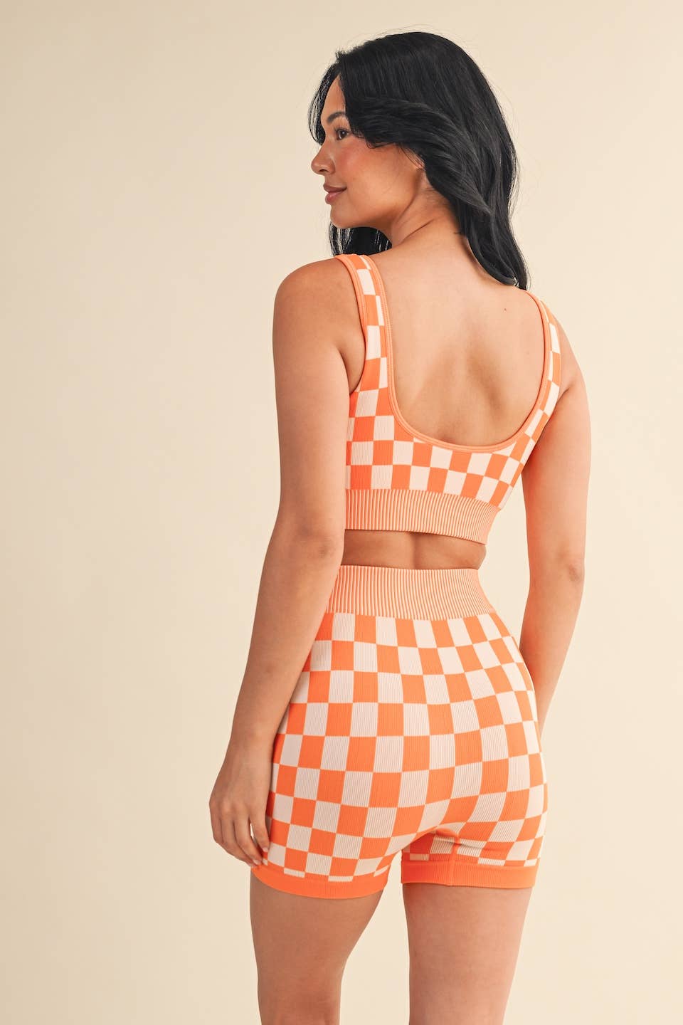 KIMBERLY C - Wholesale Activewear Set - Women's - Checkmate Cropped Two Piece Set104
