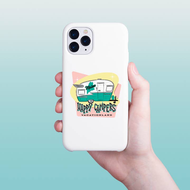 RetroPlanet - Wholesale Phone & Laptop Stickers - Maine Happy Campers Trailer Vacationland Mini Sticker 20 ct2