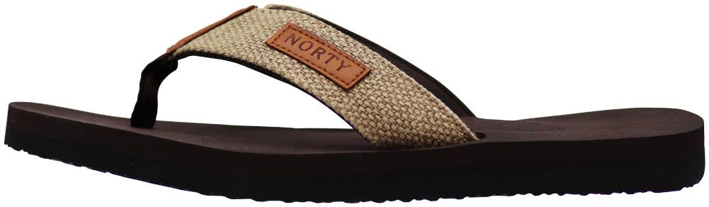The Norty Brand - Wholesale Flip Flops - Men's - Norty Mens Flip Flop Sandal Brown Tan Prepack 110601
