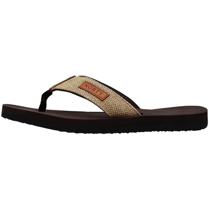 The Norty Brand - Wholesale Flip Flops - Men's - Norty Mens Flip Flop Sandal Brown Tan Prepack 110601