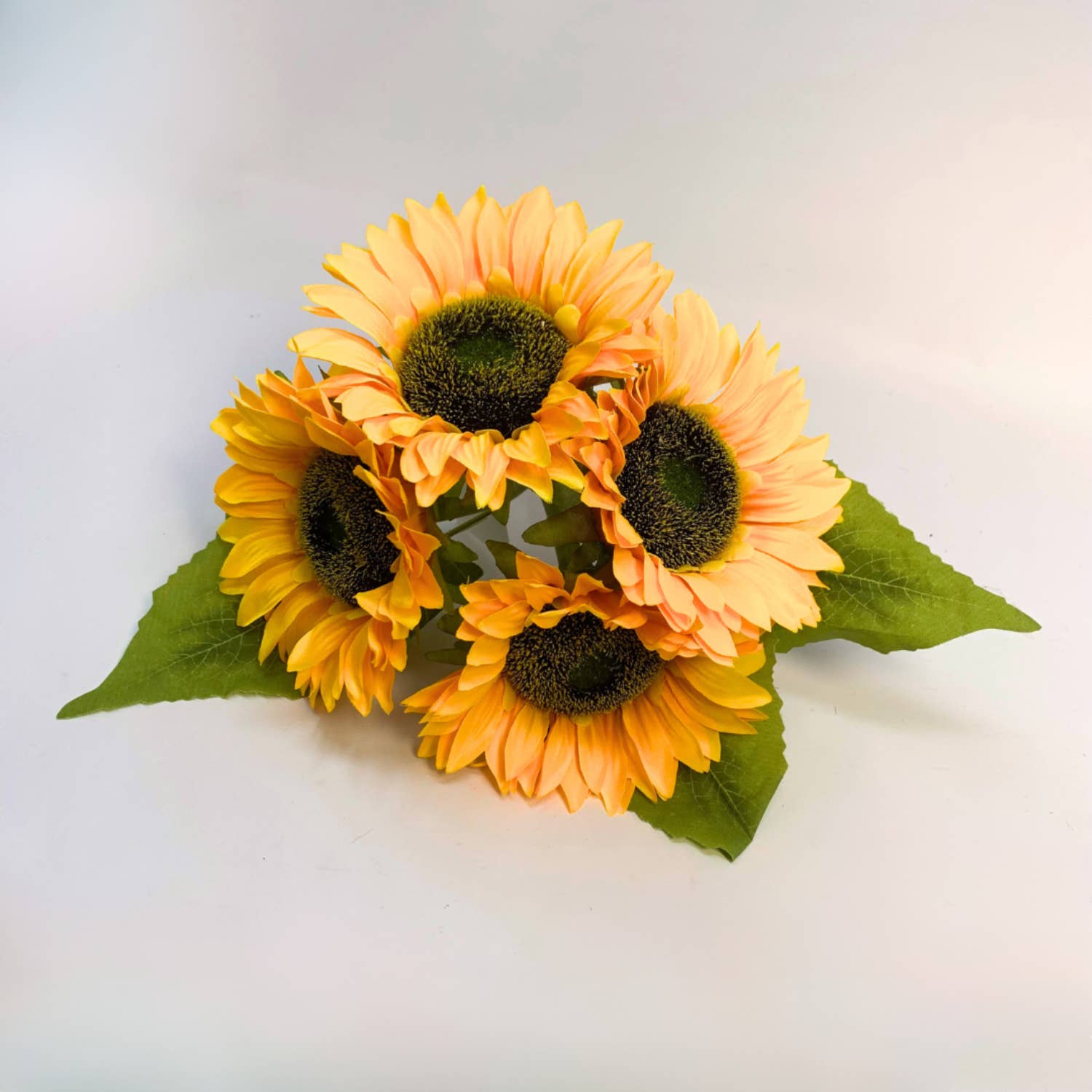 David Christopher's Collection - Wholesale Artificial Flowers - Kansas Sunflower Bundle x 4 - Yellow 13"1