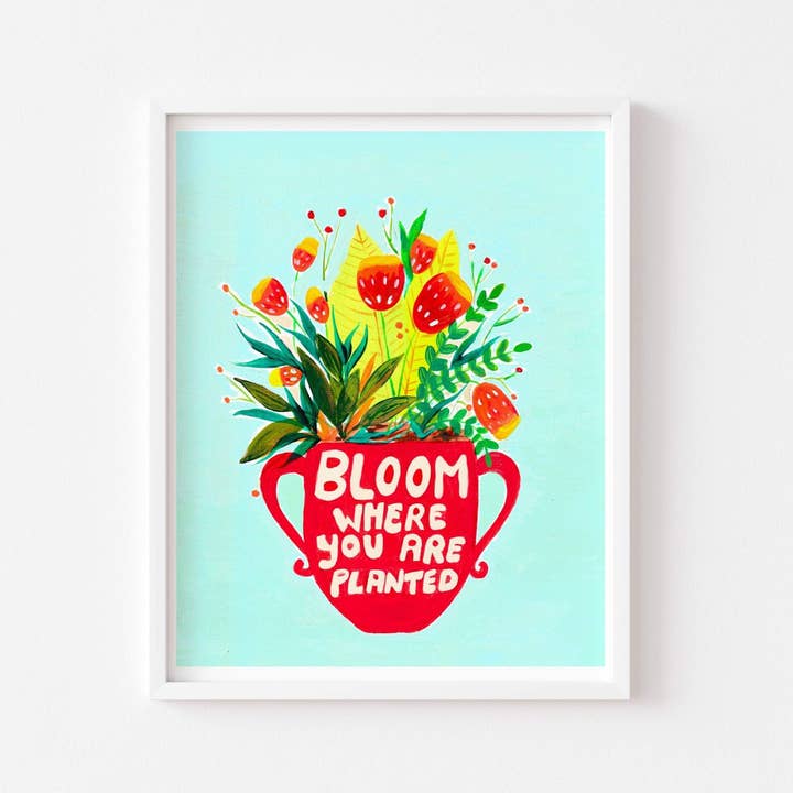 Fleurissez là où vous êtes planté (citation) pour la vente par Nabeela Rumi