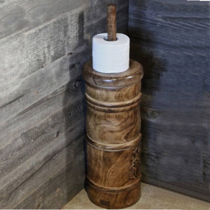Baratte toilet paper reserve + brush holder for wholesale by LES SCULPTEURS DU LAC