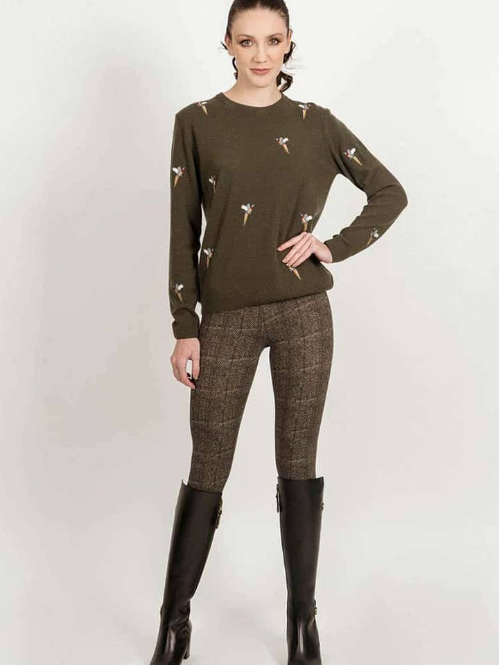 AMANDA Pheasants round neck top for wholesale by HARTWELL