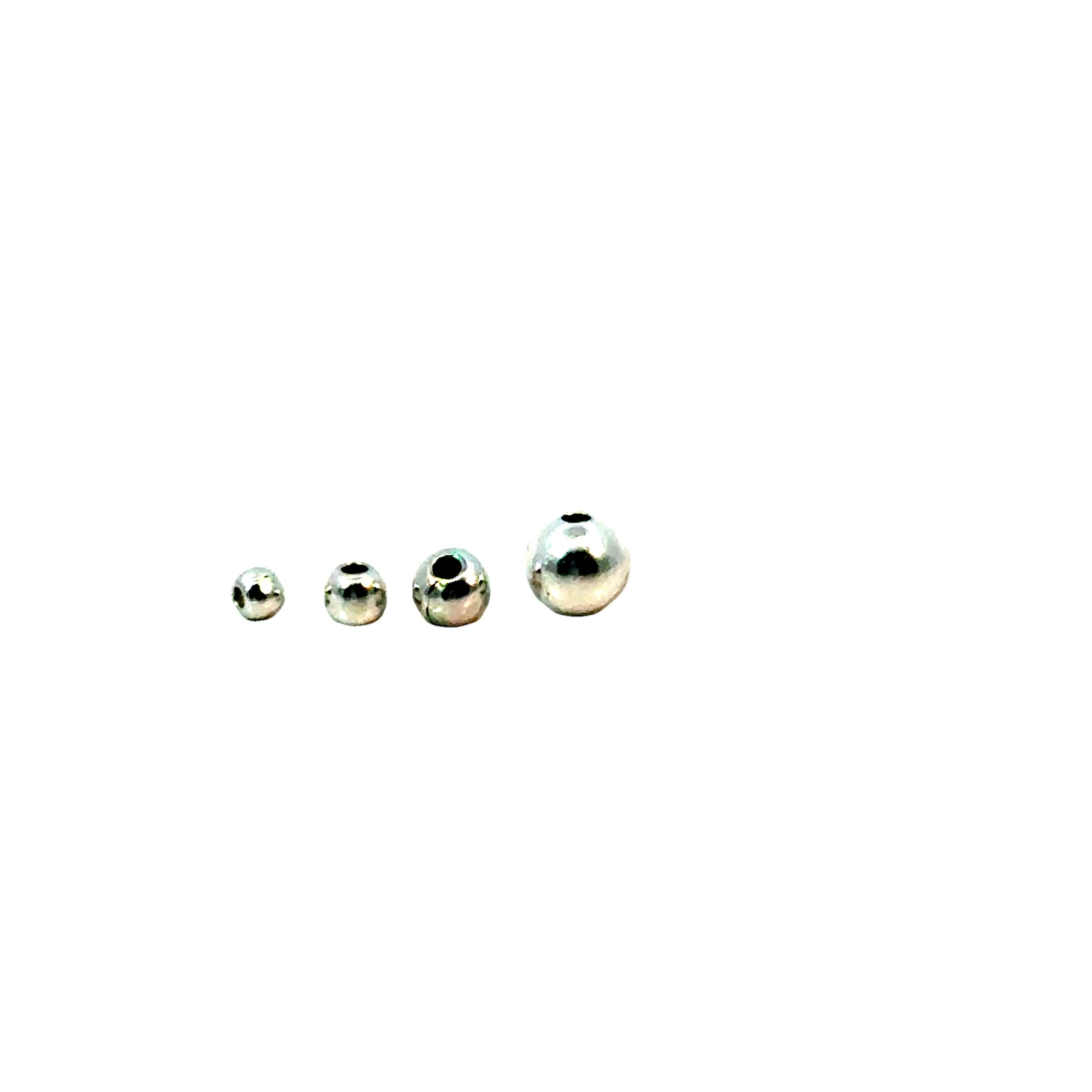 Purity Beads - Wholesale Beads - Simple Circular Round Beads, 10Pcs. to 110Pcs, Sizes: 2mm, 2.5mm, 3mm, 4mm, 5mm, 6mm, Sterling Silver Hole Size - 0.8 - 1.5mm.0