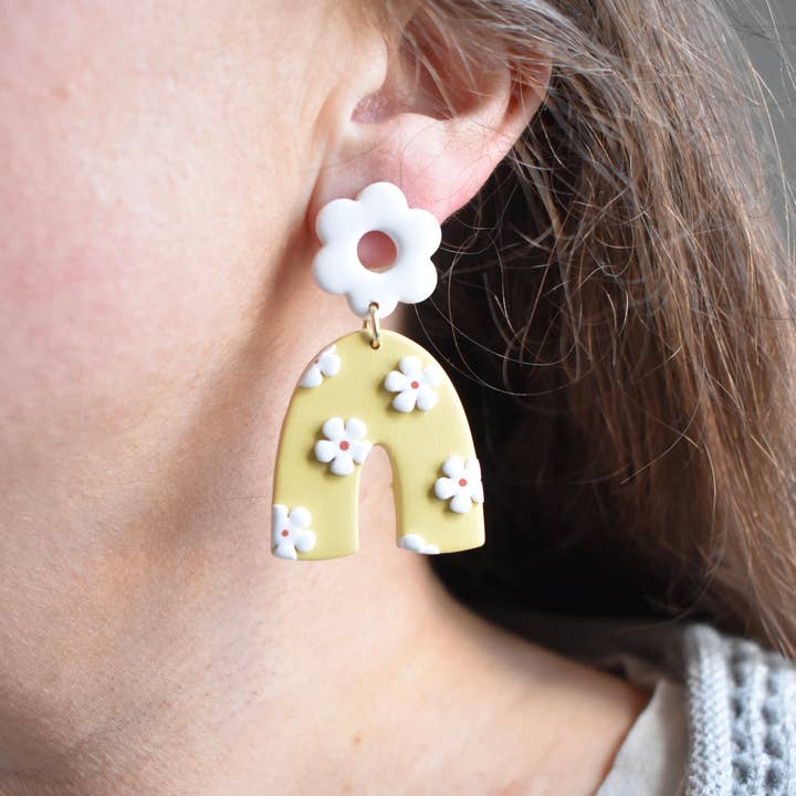 Dusty Rose Creations - Wholesale Dangle Earrings - Groovy Flower Arch Dangles