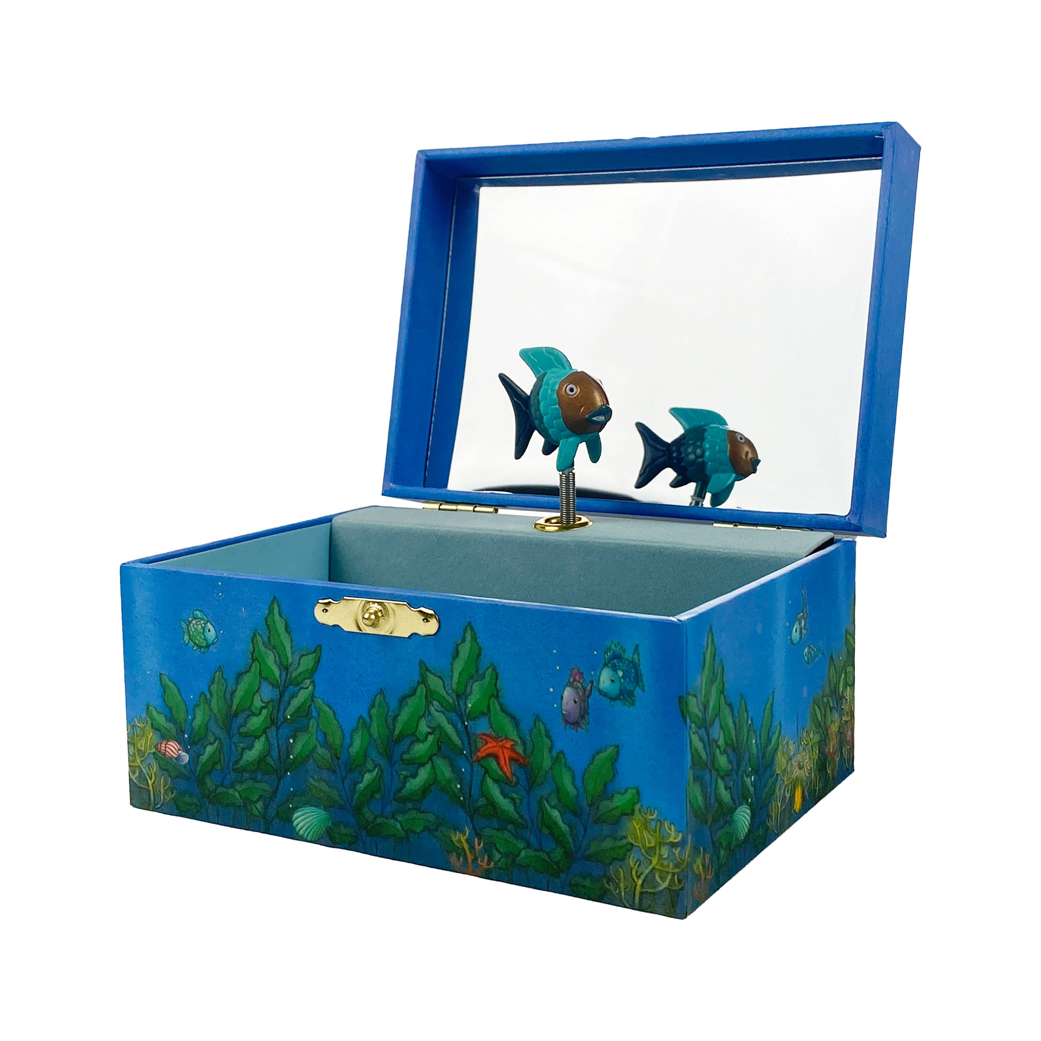 TROUSSELIER SAS - Wholesale Jewelry Box/Organizer - Kids - Glow-in-the-Dark Musical Box Rainbow Fish©1