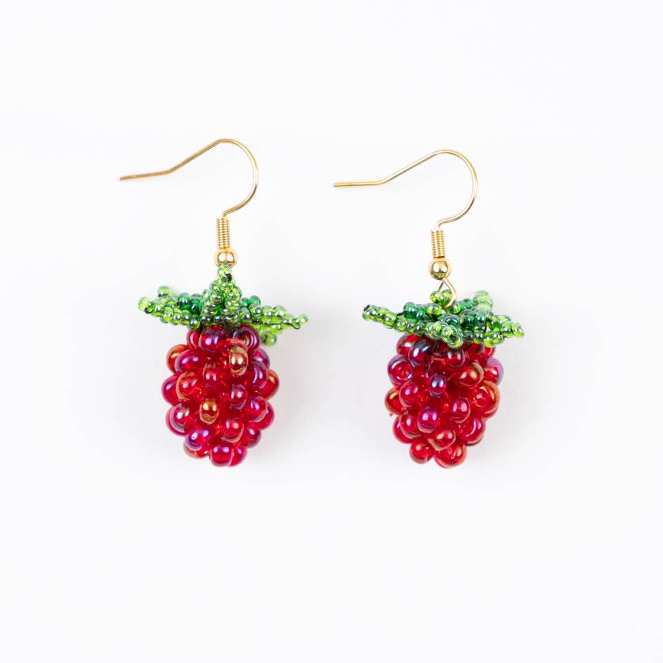 Altiplano - Vente Boucles d'oreilles pendantes - Boucles d'oreilles framboise