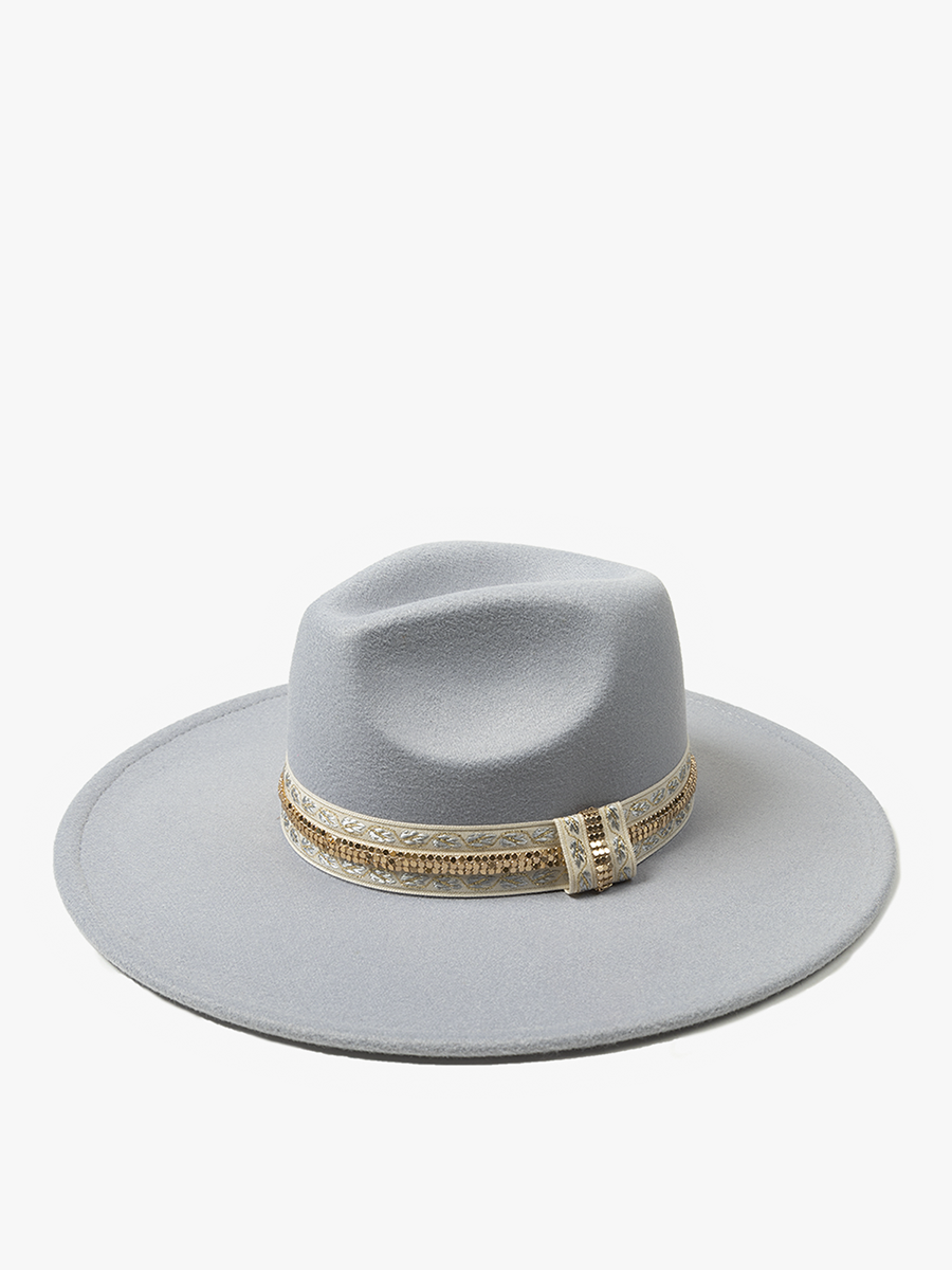 Jen & Co. - Wholesale Fedora - Women's - HAT2363 Genesis Fedora w/ Boho Two-Tone Band2