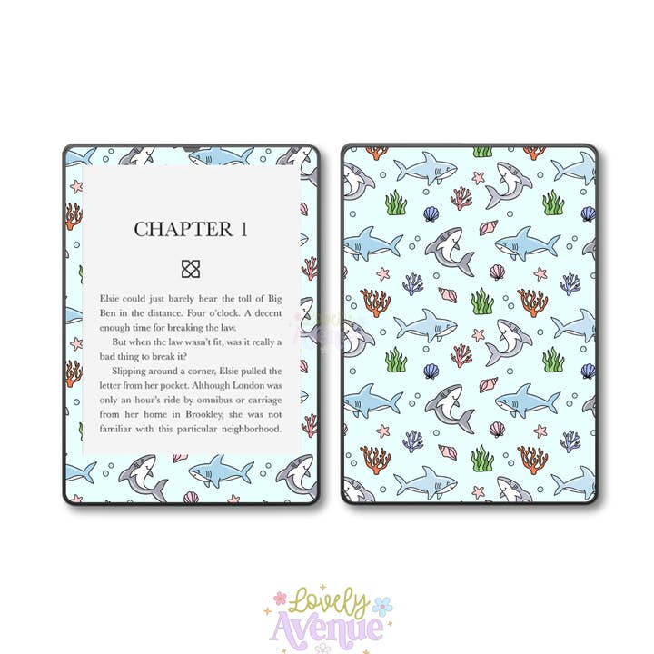 Haaien - E-Reader Skin voor wholesale door Lovely Avenue