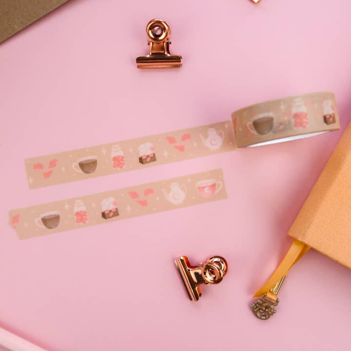 Rose Tea Washi Tape for wholesale by Lula Rocks
